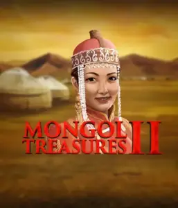 Step into the vibrant culture of Mongolia with Mongol Treasures 2 slot by Endorphina, featuring a beautiful Mongolian woman dressed in traditional attire against a sunset-lit Mongolian steppe backdrop. This image evokes the beauty of Mongolian tradition, delivering a unique visual adventure. 